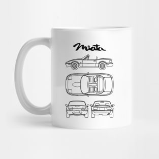 Miata NA MX-5 Blueprint Black - Mazda Miata Mug